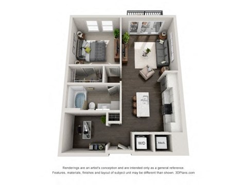A4 Floor Plan at Marq on Main, Illinois